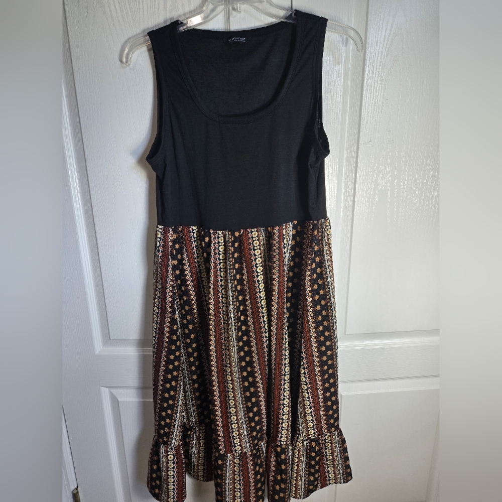 BloomChic Black and Brown Patterned Dress